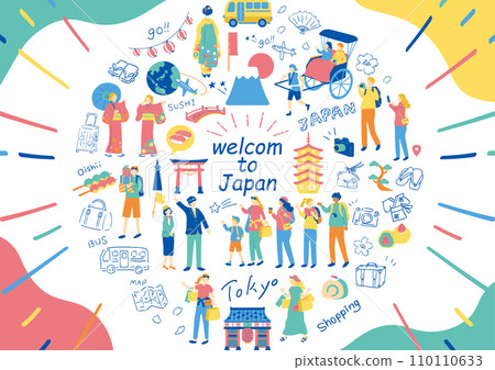 享受日本觀光的外國人 110110633