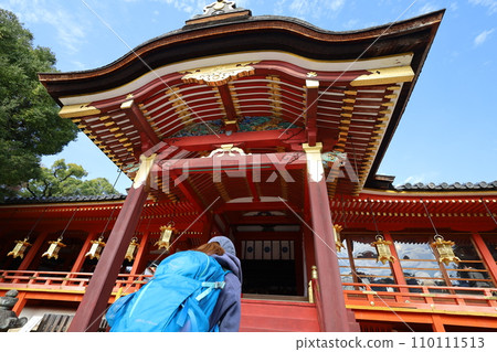Hachiman-san in Yahata, Hachiman Shrine, Iwashimizu Hachiman Shrine in autumn, divine virtues, walking, 110111513