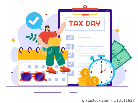 Happy Tax Day Vector Illustration on 15 April...-插圖素材 [110111627] - PIXTA圖庫