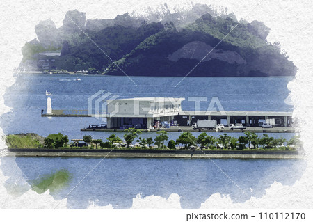 水彩風格小濱福井縣水產聯合會小濱分會福井縣小濱市 110112170