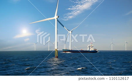 Offshore wind turbines and ships 110112617