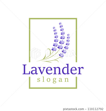 Lavender Logo Elegant Purple Flower Plant Illustration Floral Ornament Design 110112792