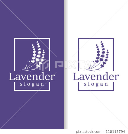 Lavender Logo Elegant Purple Flower Plant Illustration Floral Ornament Design Lavender Logo Elegant Purple Flower Plant Illustration Floral Ornament Design 110112794