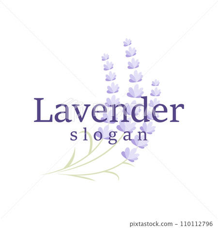 Lavender Logo Elegant Purple Flower Plant Illustration Floral Ornament Design 110112796