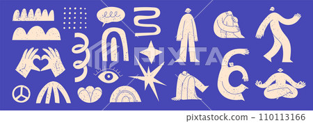 Abstract people and elements hand drawn 110113166