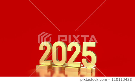 The gold number 2025 for Business concept 3d rendering. The gold number 2025 for Business concept 3d rendering. 110113428