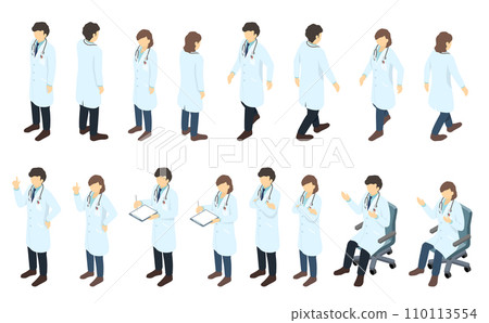 Isometric illustration: doctor 110113554
