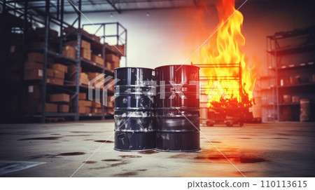 AI-generated content. Fire in Barrels in storage AI-generated content. Fire in Barrels in storage 110113615