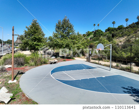 Recreational facilities with basketball court in residential community park in Califronia 110113641