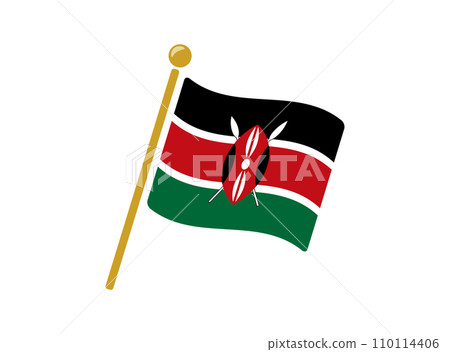 肯尼亞國旗圖標矢量圖 肯尼亞國旗圖標矢量圖 110114406