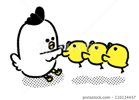 圓圓可愛的小雞的父母和孩子 110114437