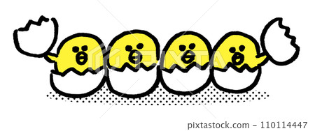 A parent and child of round and cute chickens A parent and child of round and cute chickens 110114447