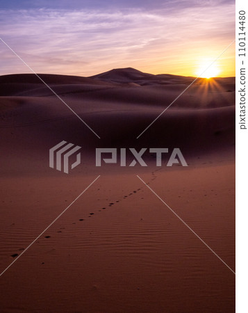 Fantastic sunrise in the Sahara desert 110114480