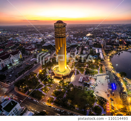 Aerial view of Roi Et Tower in Thailand Aerial view of Roi Et Tower in Thailand 110114493