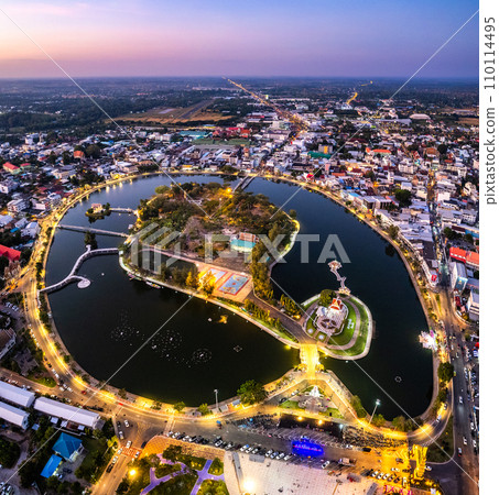 Aerial view of Roi Et Tower in Thailand Aerial view of Roi Et Tower in Thailand 110114495