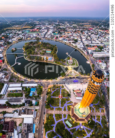 Aerial view of Roi Et Tower in Thailand 110114496