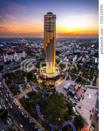 Aerial view of Roi Et Tower in Thailand 110114505