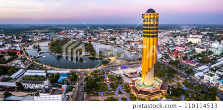 Aerial view of Roi Et Tower in Thailand Aerial view of Roi Et Tower in Thailand 110114513