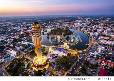 Aerial view of Roi Et Tower in Thailand Aerial view of Roi Et Tower in Thailand 110114515