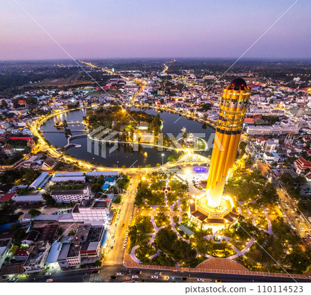 Aerial view of Roi Et Tower in Thailand Aerial view of Roi Et Tower in Thailand 110114523