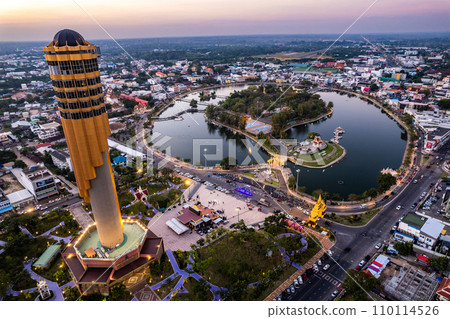 Aerial view of Roi Et Tower in Thailand Aerial view of Roi Et Tower in Thailand 110114526