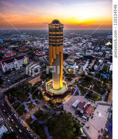 Aerial view of Roi Et Tower in Thailand 110114546