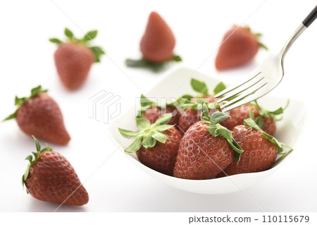 Fresh delicious strawberries white background Fresh delicious strawberries white background 110115679