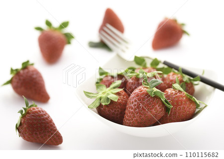 Fresh delicious strawberries white background Fresh delicious strawberries white background 110115682