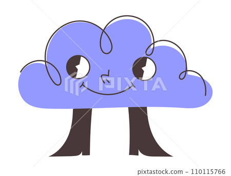Cloud icon characte face vector illustration 110115766