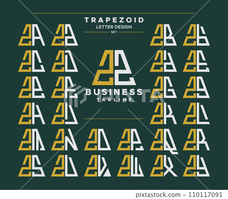 Set of geometric trapezoid shape letter Z ZZ logo design Set of geometric trapezoid shape letter Z ZZ logo design 110117091