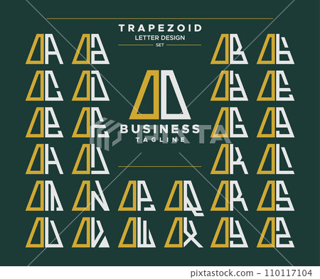 Set of geometric trapezoid shape letter O OO logo, number 0 00 design Set of geometric trapezoid shape letter O OO logo, number 0 00 design 110117104