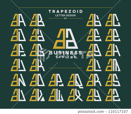 Set of geometric trapezoid shape lowercase letter A AA logo design Set of geometric trapezoid shape lowercase letter A AA logo design 110117107