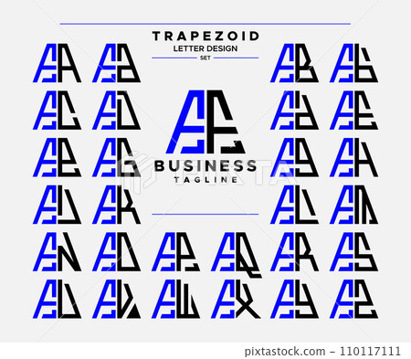 Modern line abstract trapezoid letter F FF logo design set Modern line abstract trapezoid letter F FF logo design set 110117111