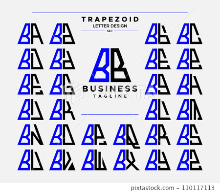 Modern line abstract trapezoid letter B BB logo design set Modern line abstract trapezoid letter B BB logo design set 110117113