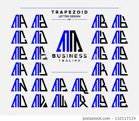 Modern line abstract trapezoid letter M MM logo design set Modern line abstract trapezoid letter M MM logo design set 110117114