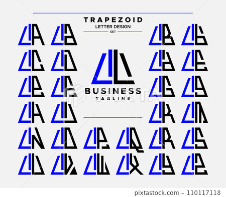 Modern line abstract trapezoid letter L LL logo design set Modern line abstract trapezoid letter L LL logo design set 110117118