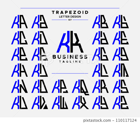 Modern line abstract trapezoid letter K KK logo design set Modern line abstract trapezoid letter K KK logo design set 110117124