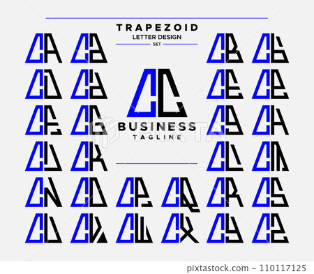Modern line abstract trapezoid letter C CC logo design set Modern line abstract trapezoid letter C CC logo design set 110117125