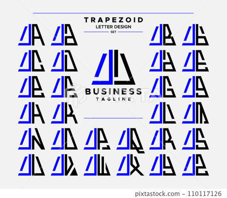 Modern line abstract trapezoid letter J JJ logo design set Modern line abstract trapezoid letter J JJ logo design set 110117126