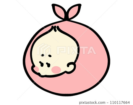襁褓中的嬰兒插畫素材 110117664