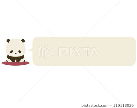 一隻熊貓在鞠躬。與演講泡泡 一隻熊貓在鞠躬。與演講泡泡 110118026