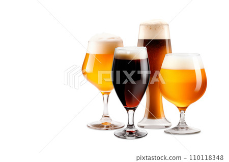 Set of Beer glasses on a white background. Mugs with drink like Ipa, Pale Ale, Pilsner, Porter or Stout Set of Beer glasses on a white background. Mugs with drink like Ipa, Pale Ale, Pilsner, Porter or Stout 110118348