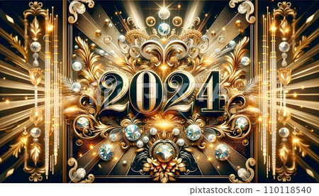2024 Happy New Year “AI generated image” 110118540