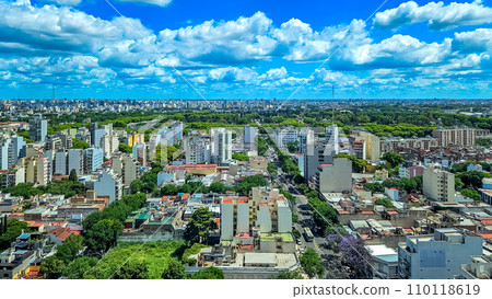 south america, Argentinian buenos aires city street with traffic, bird's eye view south america, Argentinian buenos aires city street with traffic, bird's eye view 110118619