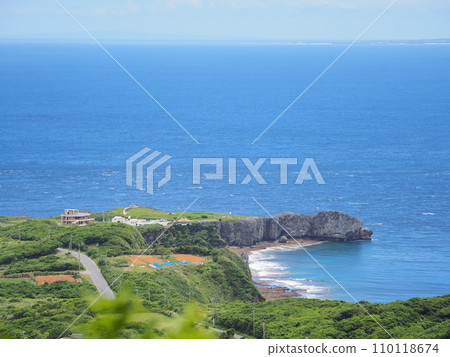 從山上看到的山原國立公園/大石林山/邊戶岬（沖繩縣國頭郡國頭村） 110118674