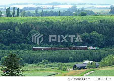 Furano/Biei Norokko going through the hilly area Norokko Furano Line 110119107