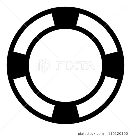 Lifebuoy black vector icon on white background 110120100