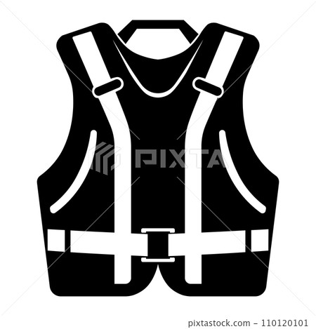 Lifejacket black vector icon on white background 110120101