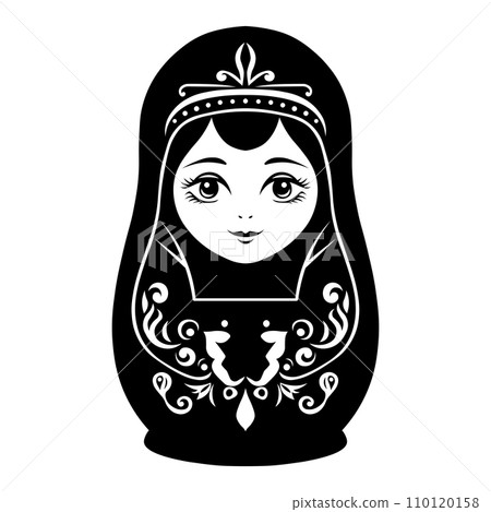 Matryoshka doll vector icon on white background 110120158