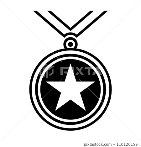 Medal black vector icon on white background 110120159
